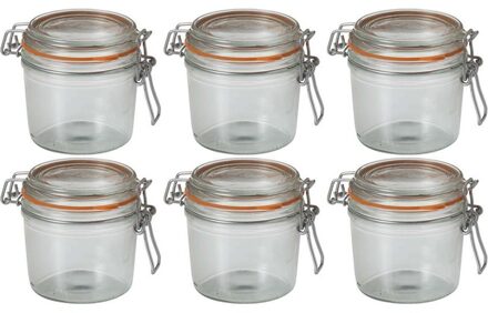 Le Parfait Voorraad/weckpot - 6x - transparant - glas - 10 x 8,5 cm - 350 ml - Le Parfait
