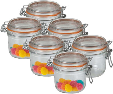 Le Parfait Voorraad/weckpot - 6x - transparant - glas - 8,5 x 7 cm - 200 ml - Le Parfait