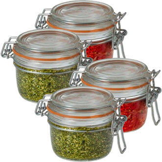 Le Parfait Voorraad/weckpot - 8x - transparant - glas - 7 x 7 cm - 125 ml - Le Parfait