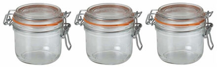 Le Parfait Voorraad/weckpot - Pakket van 10x stuks - transparant - glas - 8,5 x 7 cm - 200 ml - Le Parfait
