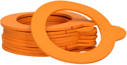 Le Parfait Weckpot inmaakringen - 10x - rubber - oranje - 7 cm - Weckpotten Bruin