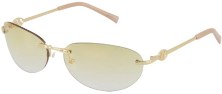 Le Specs Y2K Slim Rimless Slinky Sunglasses /Gold Le Specs , Yellow , Dames - M