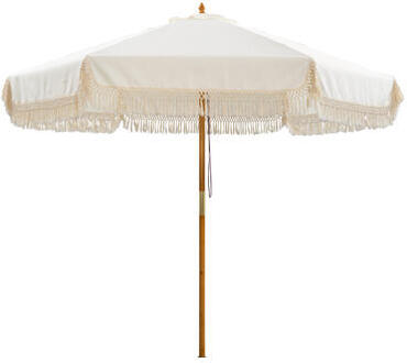 Le Sud Houtstok parasol Normandië ecru Ø250 cm - Leen Bakker Crème