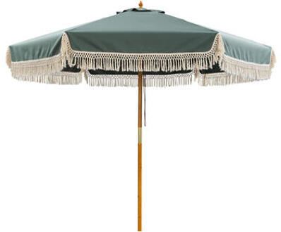 Le Sud Houtstok parasol Normandië petrol Ø250 cm - Leen Bakker Groen