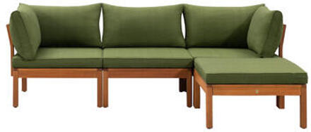 Le Sud modulaire loungeset Orleàns - groen - 4-delig - Leen Bakker - 10 x 10 x 10