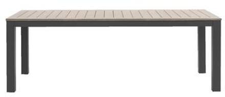 Le Sud Tuintafel Tarn - aluminium/eucalyptus antraciet - 75x215x100 cm - Leen Bakker Grijs - 75 x 100 x 215