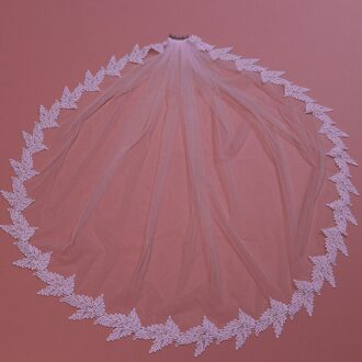 Leaf Kant Applicaties Wedding Veil met Kam Wit Ivoor Bridal Veil Voile de Mariee Bruiloft Accessoires