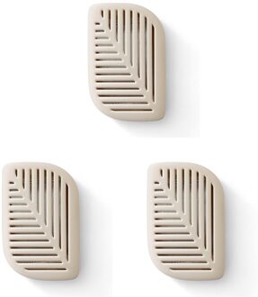 Leaf-Vormige Actieve Kool Ontgeuren Doos, Ontvochtigen En Ontgeuren Bamboe Houtskool Luchtzuiverende Tassen, 3 Packs Ivoor