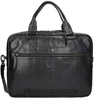 Leandro Leren Laptoptas - 15 inch - Zwart
