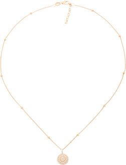 'Leanna' Dames 925 Sterling Zilveren Ketting met Hanger - Zilver/Rozenkwarts ZH-7120 Zilver en roségoud