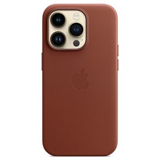Leather Backcover MagSafe voor de iPhone 14 Pro - Umber Bruin