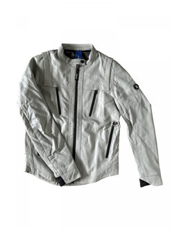 Leather Bikerjacket 12002 Grijs - S