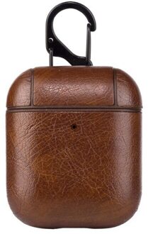 Leather Case Cover Voor Airpods 1st 2nd Luxe Retro Koe Lederen Beschermende Zachte Armor Haak Case Voor Airpods 1 2 21 Oortelefoon Geval 04