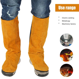 Leather Flame Retardant Welding Spats Safety Boot Flame Heat Abrasion Flame Resistant Foot Safety Protection Work Welder Tools