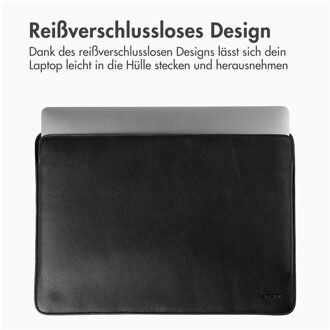 Leather hoes voor MacBook 14 inch Laptop sleeve Zwart
