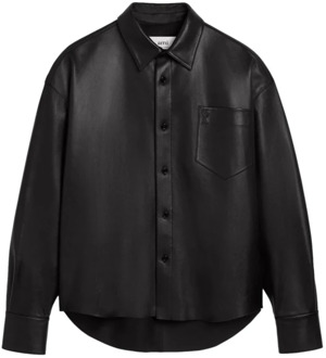 Leather Jackets Ami Paris , Black , Heren - L,S