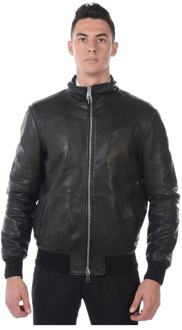 Leather Jackets Daniele Alessandrini , Black , Heren - XL