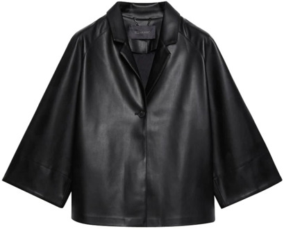 Leather Jackets Elena Mirò , Black , Dames - 2Xl,Xl,L,3Xl,4Xl