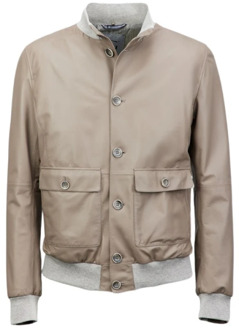 Leather Jackets Gimo's , Beige , Heren - 2Xl,Xl,L,M,3Xl