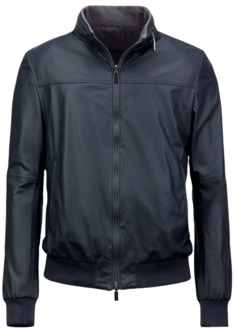 Leather Jackets Gimo's , Blue , Heren - 2Xl,Xl,L,M,5Xl
