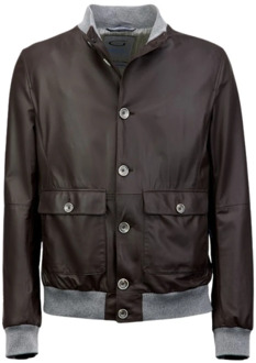 Leather Jackets Gimo's , Brown , Heren - 2Xl,Xl,L,M,3Xl