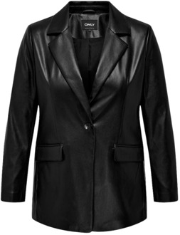 Leather Jackets Only Carmakoma , Black , Dames - M,3Xl/4Xl,Xl/2Xl