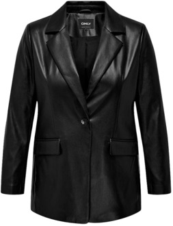 Leather Jackets Only Carmakoma , Black , Dames - M