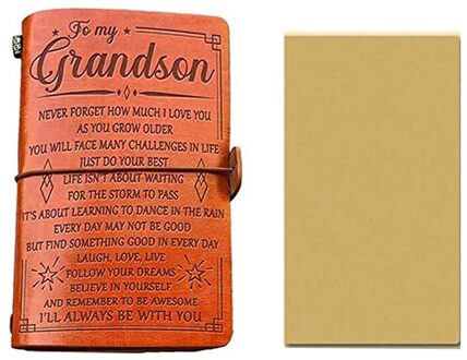 Leather Journal Notebook Dagboek Om Kleinzoon Journal Van Reizen Notebook Briefpapier Oranje