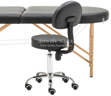 Leather Message Saddle Chair with Footrest & Swivel Height Adjustable Chairs Medical Spa Drafting Stool with Back for Office