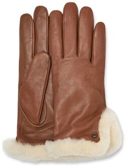 Leather Sheepskin Vent Handschoenen Dames bruin - M