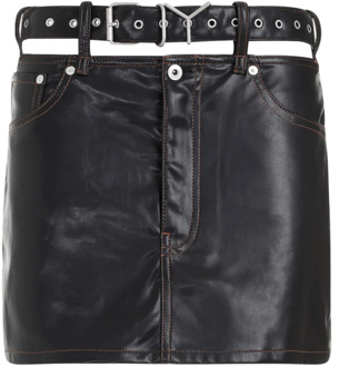 Leather Skirts Y/Project , Black , Dames