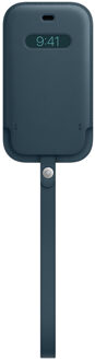 Leather Sleeve MagSafe iPhone 12 Mini hoesje - Baltic Blue