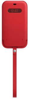 Leather Sleeve MagSafe iPhone 12 Pro Max hoesje - Scarlet Red