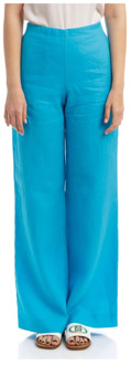 Leather Trousers Seventy , Blue , Dames