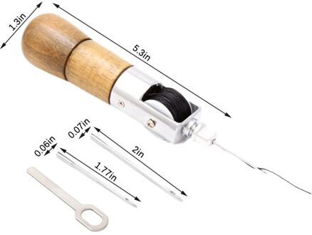 Leathercraft Lock Steek Naaien Priem Draad Kit Naalden Stitch Leer Stof Kruidenier Lederen Craft Gereedschap Naaien Priem Draad Set