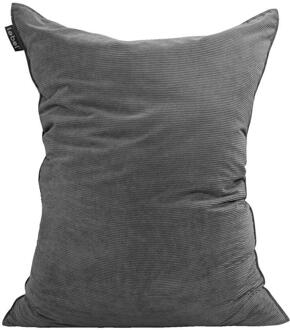 Lebel Zitzak Rib Velours - Antraciet - 100x150cm - Velvet - Grijs