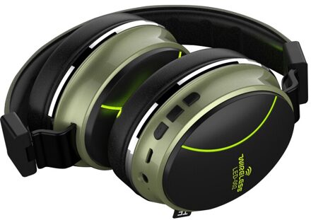 LED-002 Draadloze Bluetooth Headset Opvouwbare Hoofdtelefoon 3D Stereo Gaming Headset Groen