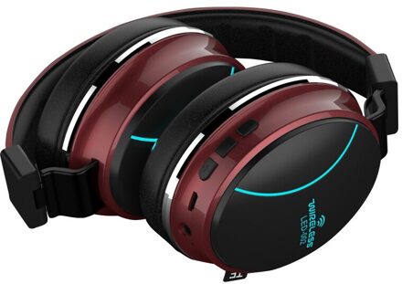 LED-002 Draadloze Bluetooth Headset Opvouwbare Hoofdtelefoon 3D Stereo Gaming Headset Rood