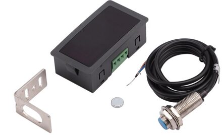 Led 4 Digitale Toerenteller Rpm Snelheid Meter Rood + Npn Hal Naderingsschakelaar Sensor 10-9999Rpm