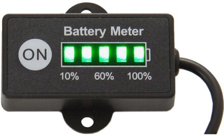 Led 5 Bar Brandstofmeter Display Mini Batterij Meter Lood-zuur Batterij Indicator 12/24V Voor Motorfiets golfkarretjes Test Spanning Van Bat