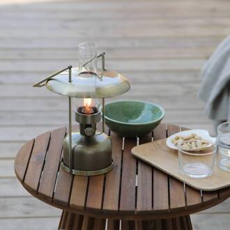 LED-accu-tafelarmatuur Fanos, messing, dimbaar, IP44 oud messing