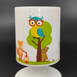 LED accu-tafellamp bosdieren, USB, IP44 wit, kleurrijk