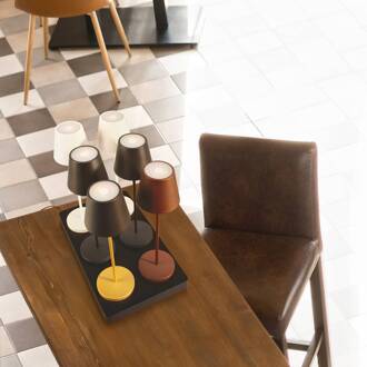 LED accu-tafellamp Cosenza 2.0 hoogte 34 cm zwart zandzwart