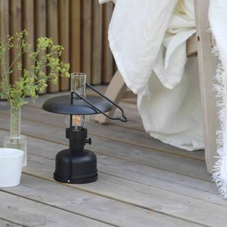 LED-accubatterijlamp Fanos, zwart, dimbaar, IP44