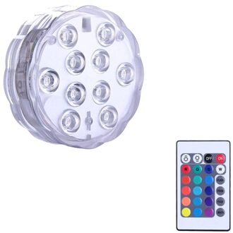 Led Afstandsbediening Duiken Licht Aquarium Lamp Rgb Kleurrijke Zwembad Licht Waterdicht Knop Lamp Batterij-Aangedreven