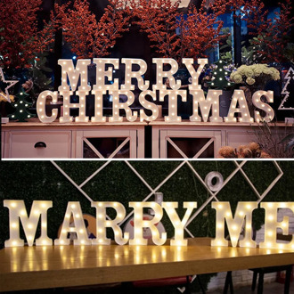 LED Alphabet Letter Lights Glowing Heart Letters Sign Night Light for Christmas Valentine's Day Wedding Party Home Room Decor