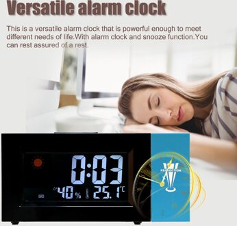 Led Backlight Digital Display Screen Weer Klok Weersverwachting Projectie Klok Wekker Temperatuur Vochtigheid Klok