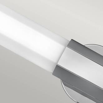 LED badkamer wandlamp Facet Dual, chroom, 2-lamps, breedte 66 cm chroom, opaal