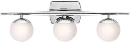 LED badkamer wandlamp Jasper, 3-lamps chroom, opaal