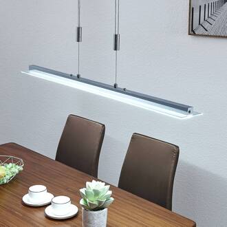 LED Balk hanglamp Sladja met touchdimmer chroom, gesatineerd, helder
